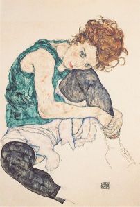 Egon Schiele - Seated Woman with Bent Kneee 1917