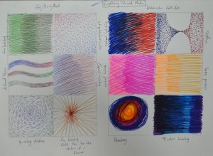 exploring coloured media - Ball Point and Felt Tip