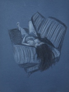 3 - Lying Down - Conte Stick and Compressed Charcoal